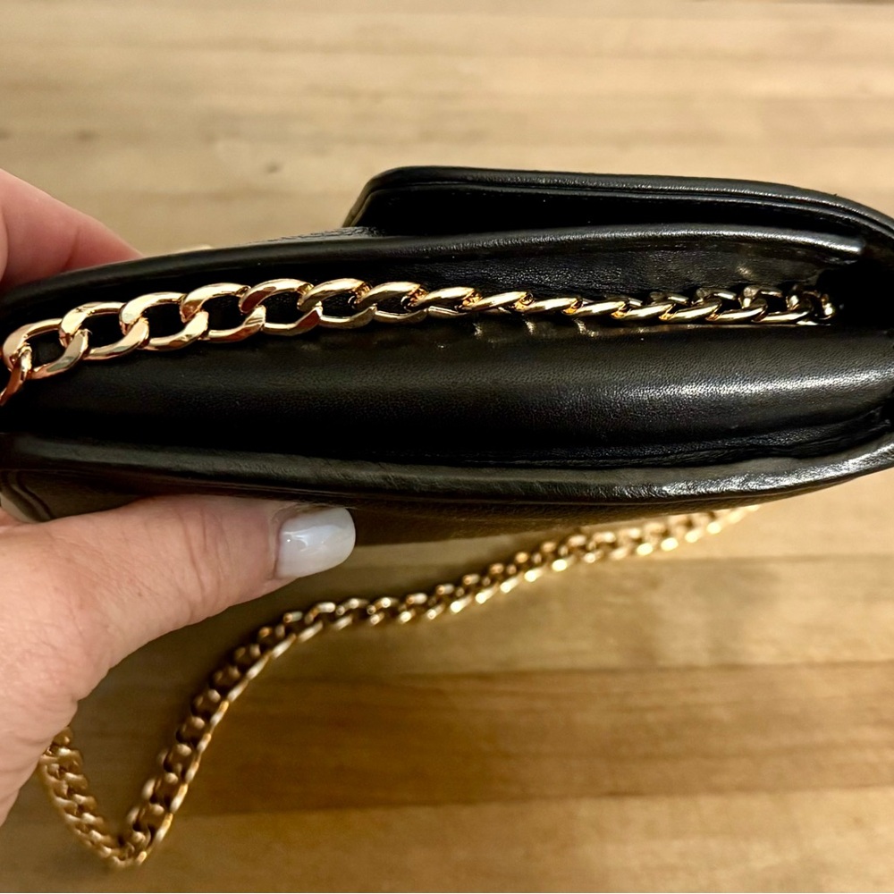 Givenchy Vintage Black Leather Wristlet Clutch Converted Hand & Crossbody Bag - Picture 11 of 14